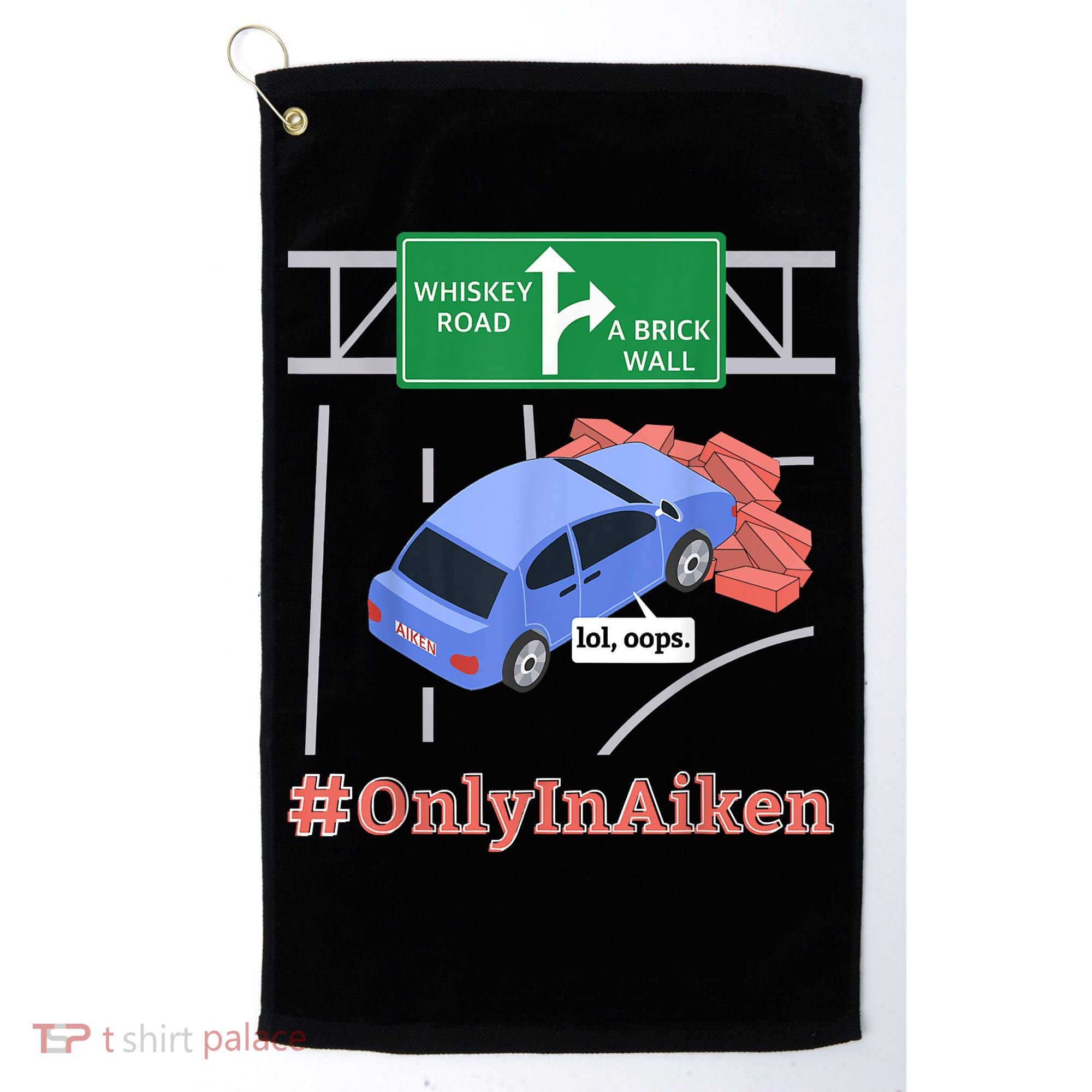 Aiken, SC, Brick Wall Meme Golf Towel