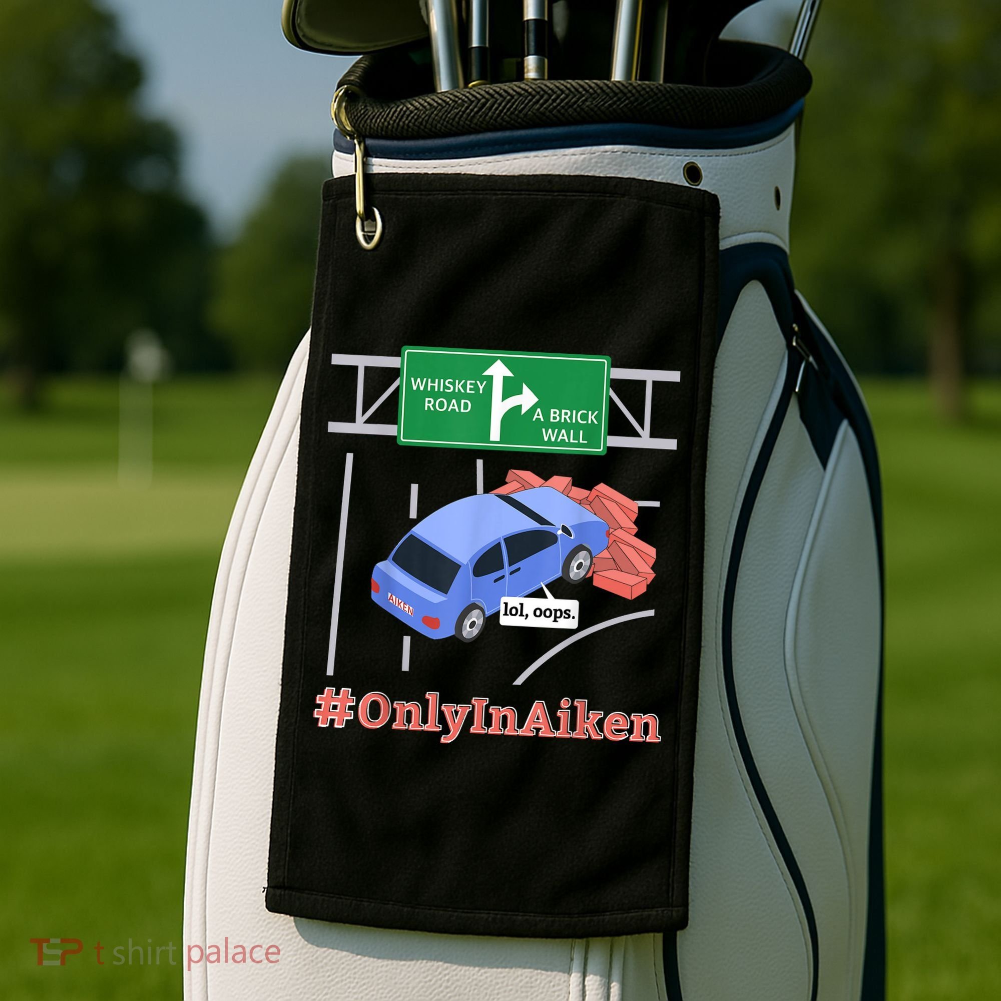 Aiken, SC, Brick Wall Meme Golf Towel
