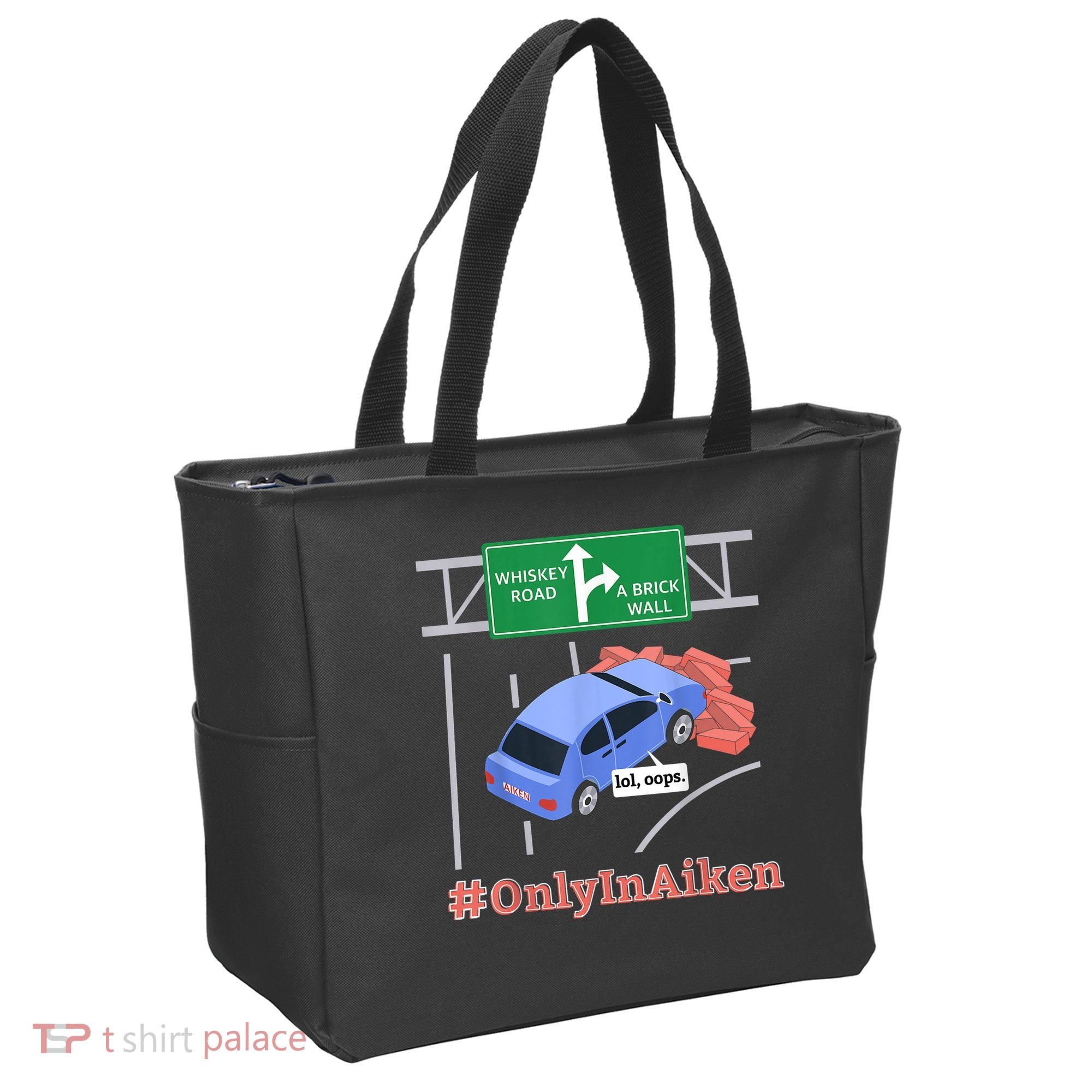 Aiken, SC, Brick Wall Meme Tote Bag