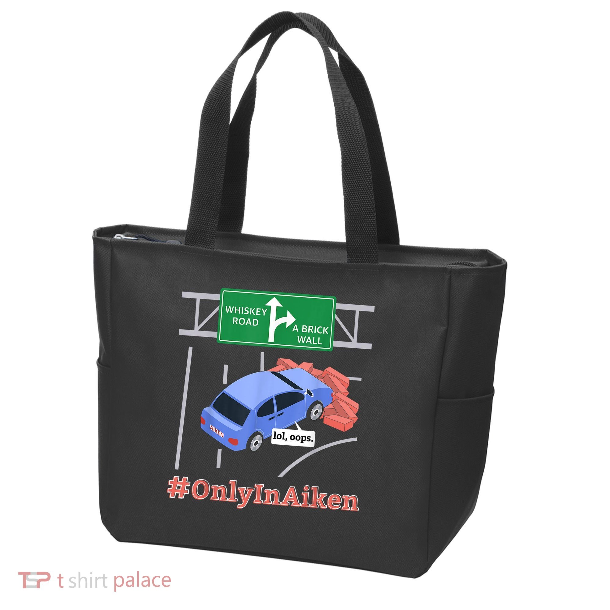 Aiken, SC, Brick Wall Meme Tote Bag