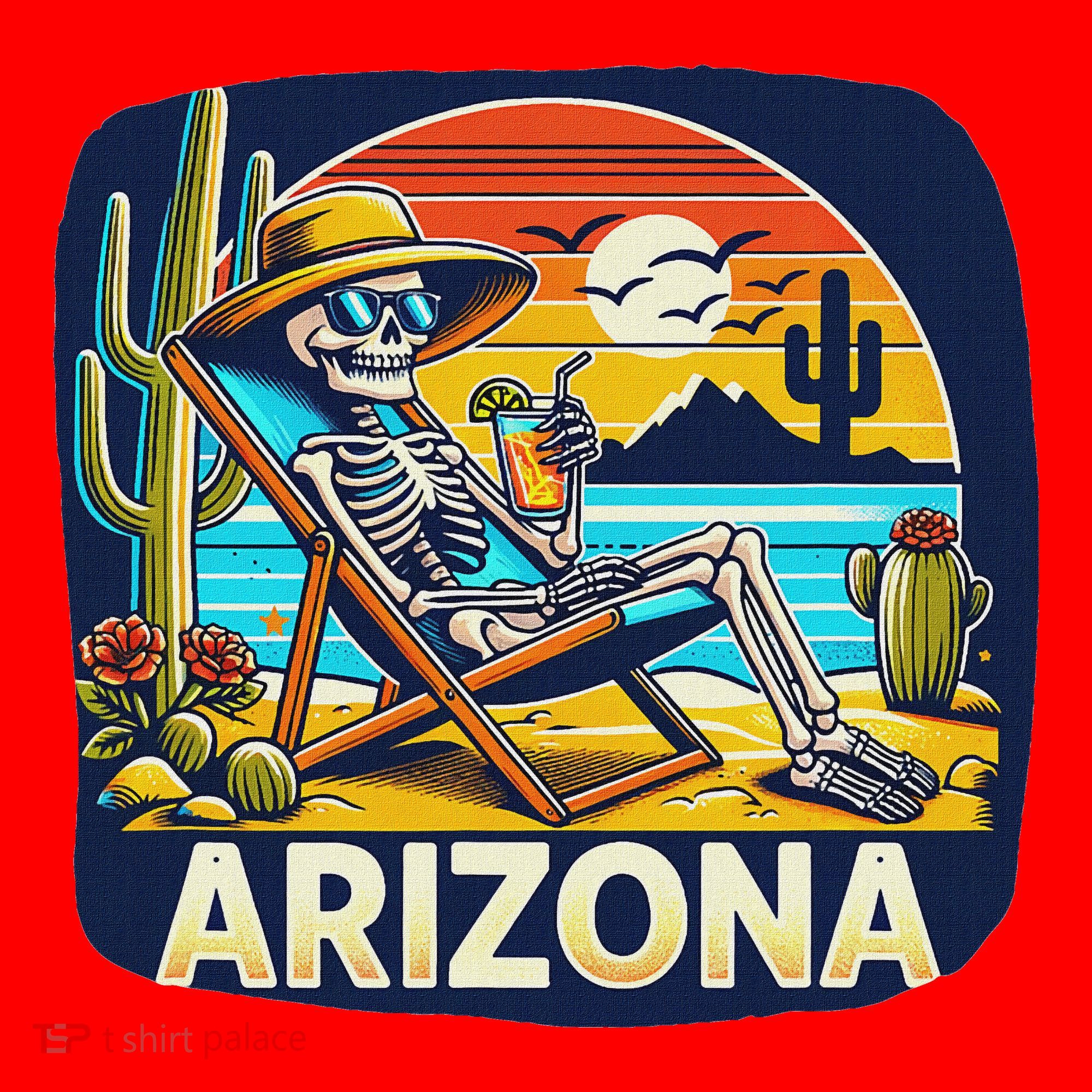 Arizona Skeleton Bone Dry Heat Santa Hat