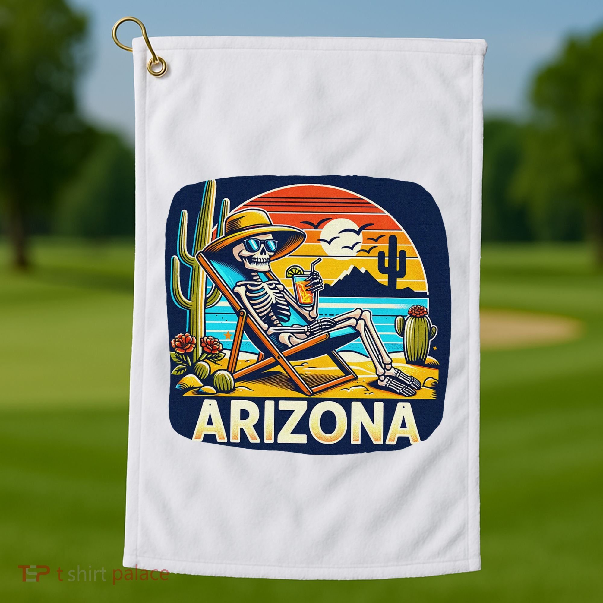Arizona Skeleton Bone Dry Heat Golf Towel