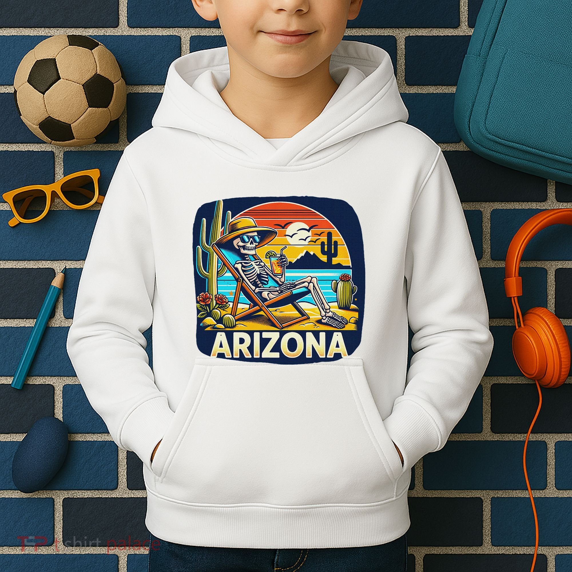 Arizona Skeleton Bone Dry Heat Kids Hoodie