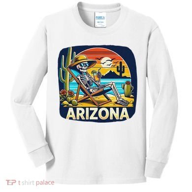 Arizona Skeleton Bone Dry Heat Kids Long Sleeve Shirt