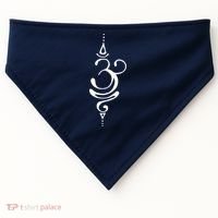 Ancient Sanskrit Breathe Om Yoga Meditation Symbol USA-Made Doggie Bandana thumb 0
