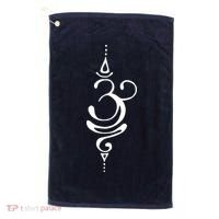 Ancient Sanskrit Breathe Om Yoga Meditation Symbol Golf Towel thumb 0