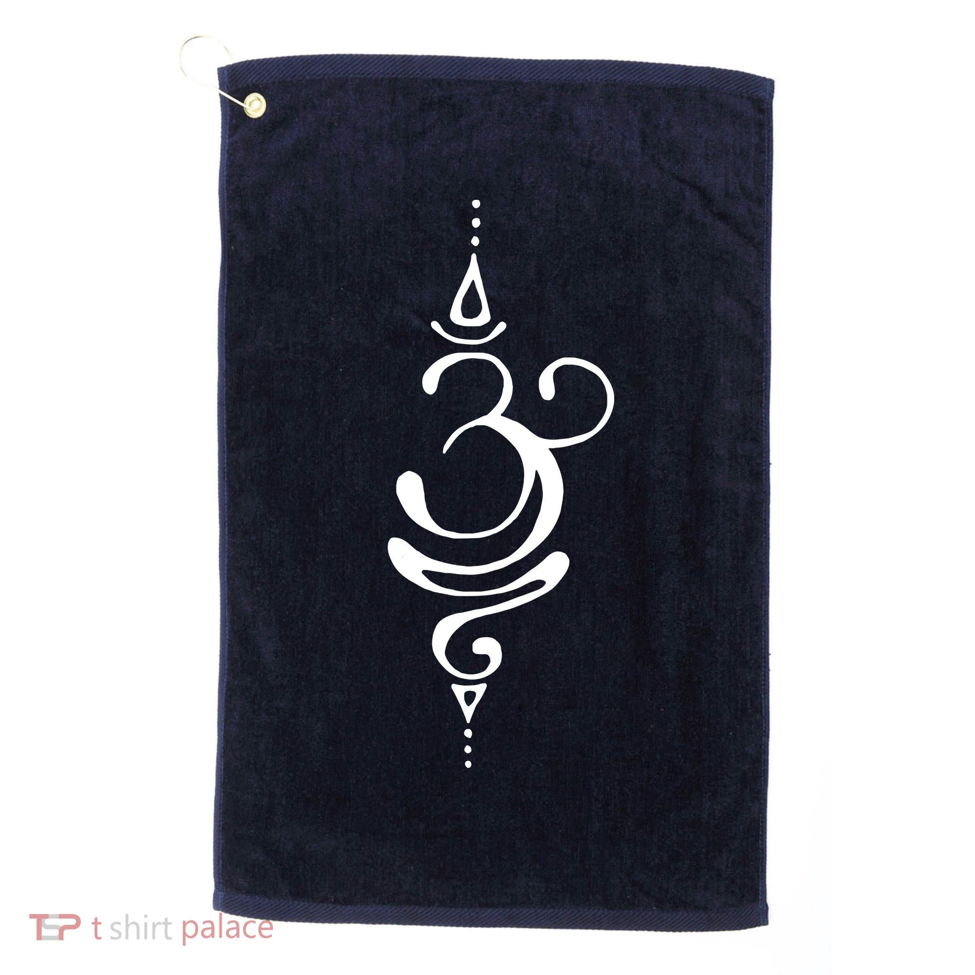 Ancient Sanskrit Breathe Om Yoga Meditation Symbol Golf Towel