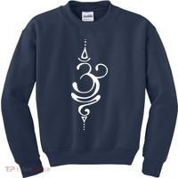 Ancient Sanskrit Breathe Om Yoga Meditation Symbol Kids Sweatshirt thumb 0