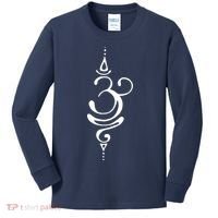 Ancient Sanskrit Breathe Om Yoga Meditation Symbol Kids Long Sleeve Shirt thumb 0