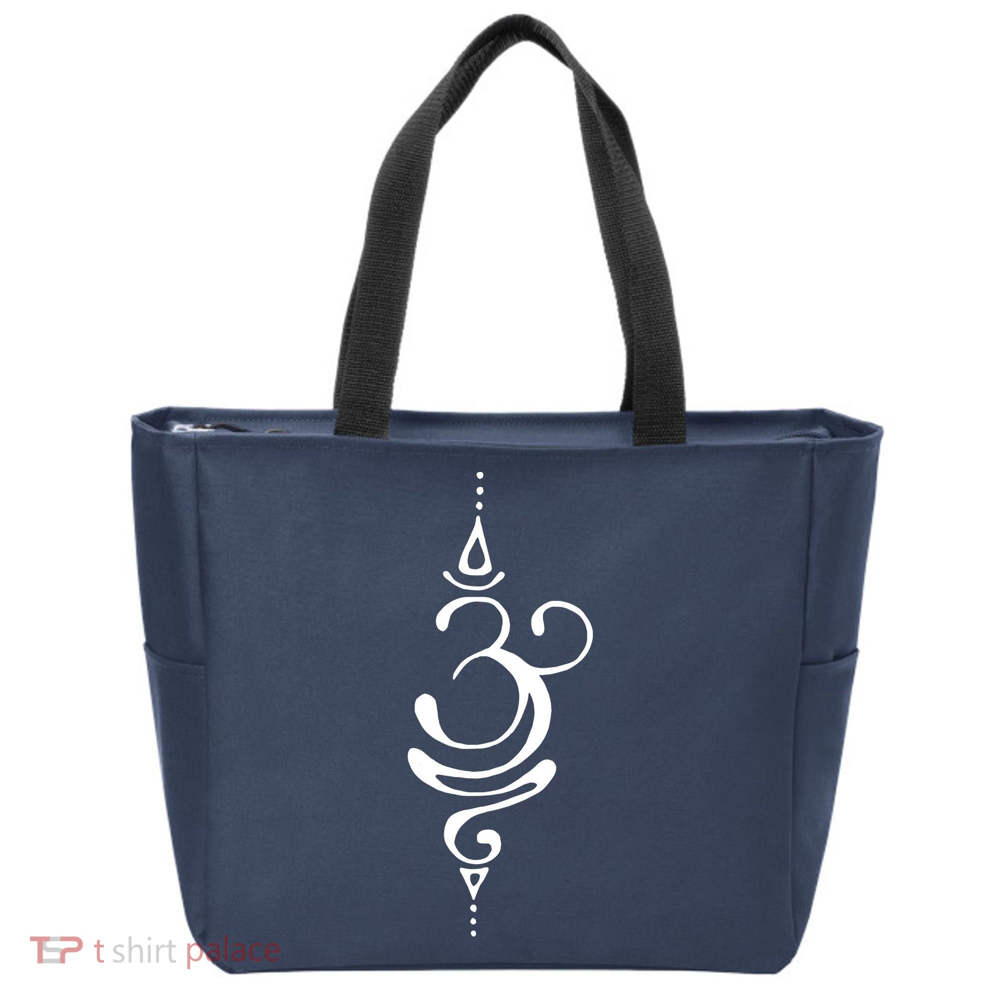 Ancient Sanskrit Breathe Om Yoga Meditation Symbol Tote Bag