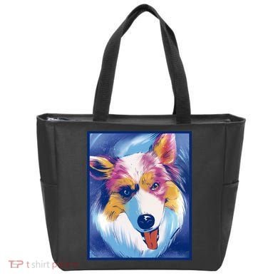 Australian Shepherd Colorful Dog Tote Bag