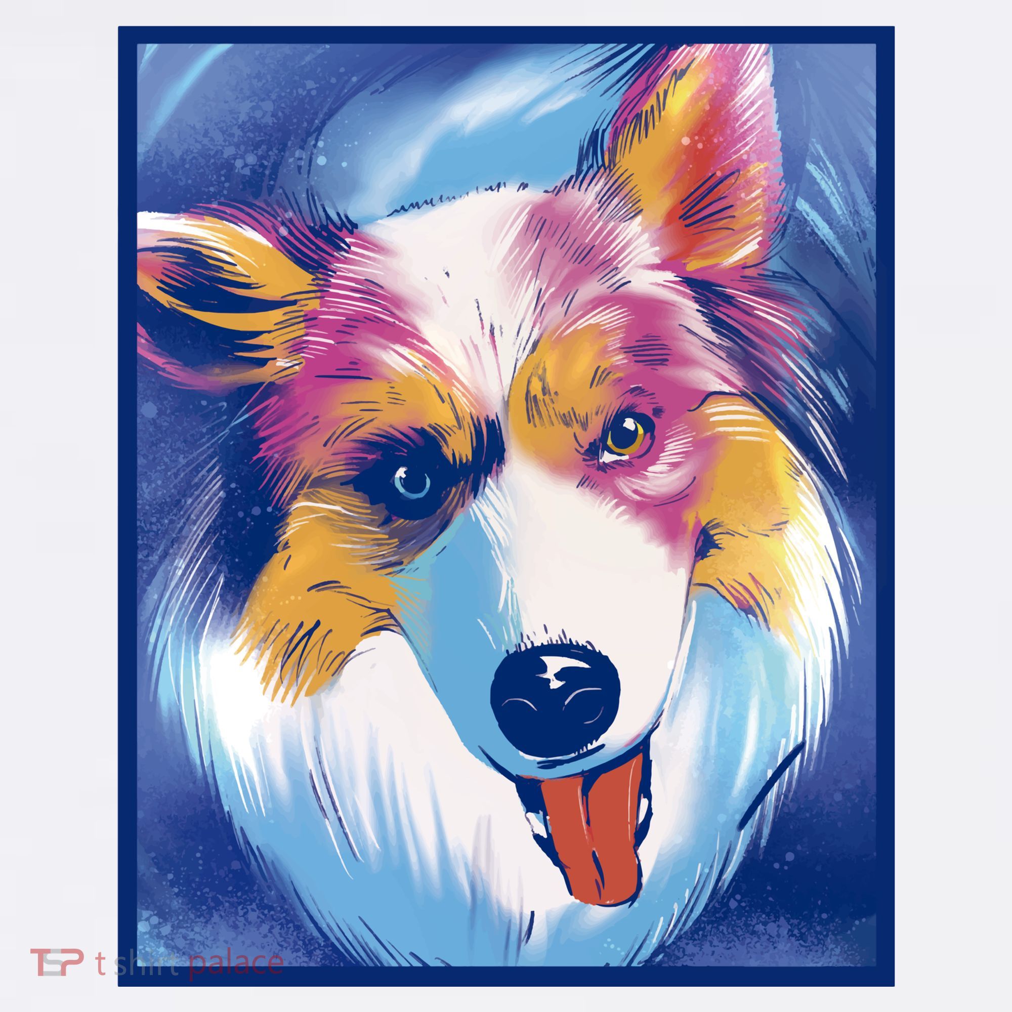 Australian Shepherd Colorful Dog T-Shirt