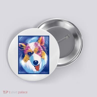 Australian Shepherd Colorful Dog Button