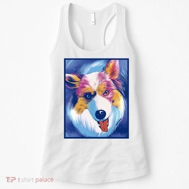 Australian Shepherd Colorful Dog Women's Tank Top