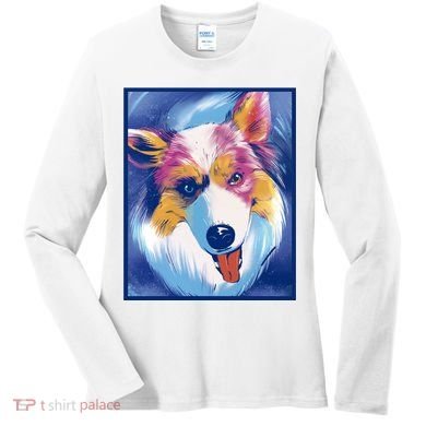 Australian Shepherd Colorful Dog Women's Long Sleeve Shirt