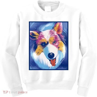 Australian Shepherd Colorful Dog Kids Sweatshirt