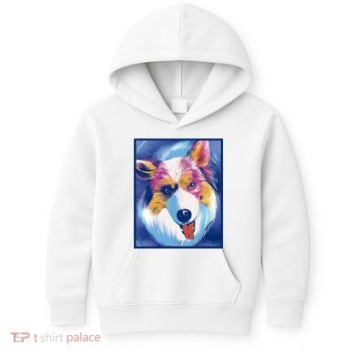 Australian Shepherd Colorful Dog Kids Hoodie