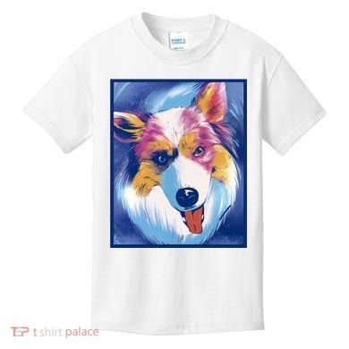 Australian Shepherd Colorful Dog Kids T-Shirt