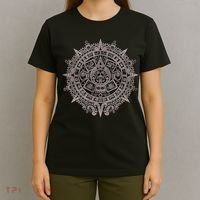 Aztec Sun Calendar Aztec Sun Stone Mayan Sun Symbol T-Shirt thumb 4
