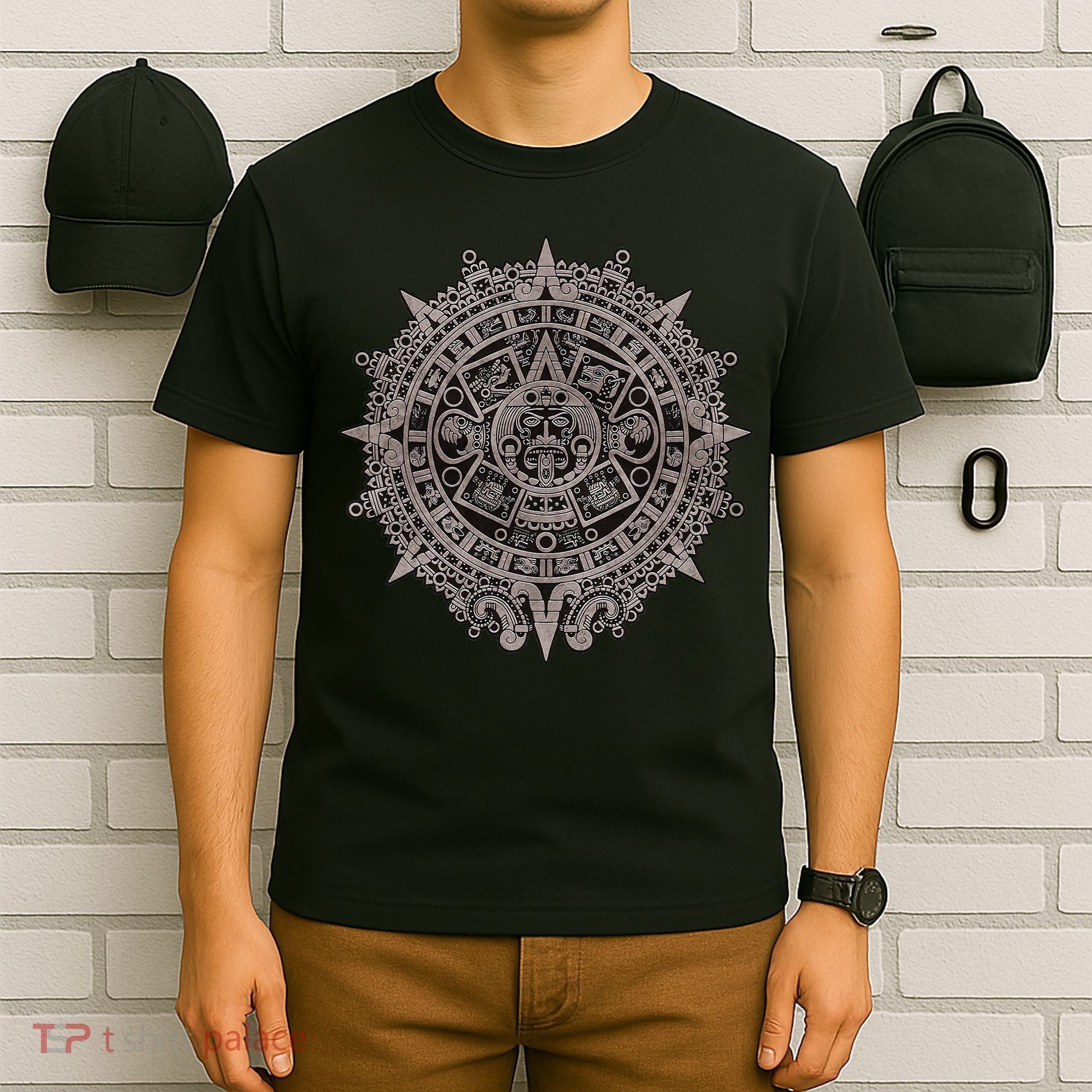 Aztec Sun Calendar Aztec Sun Stone Mayan Sun Symbol T-Shirt