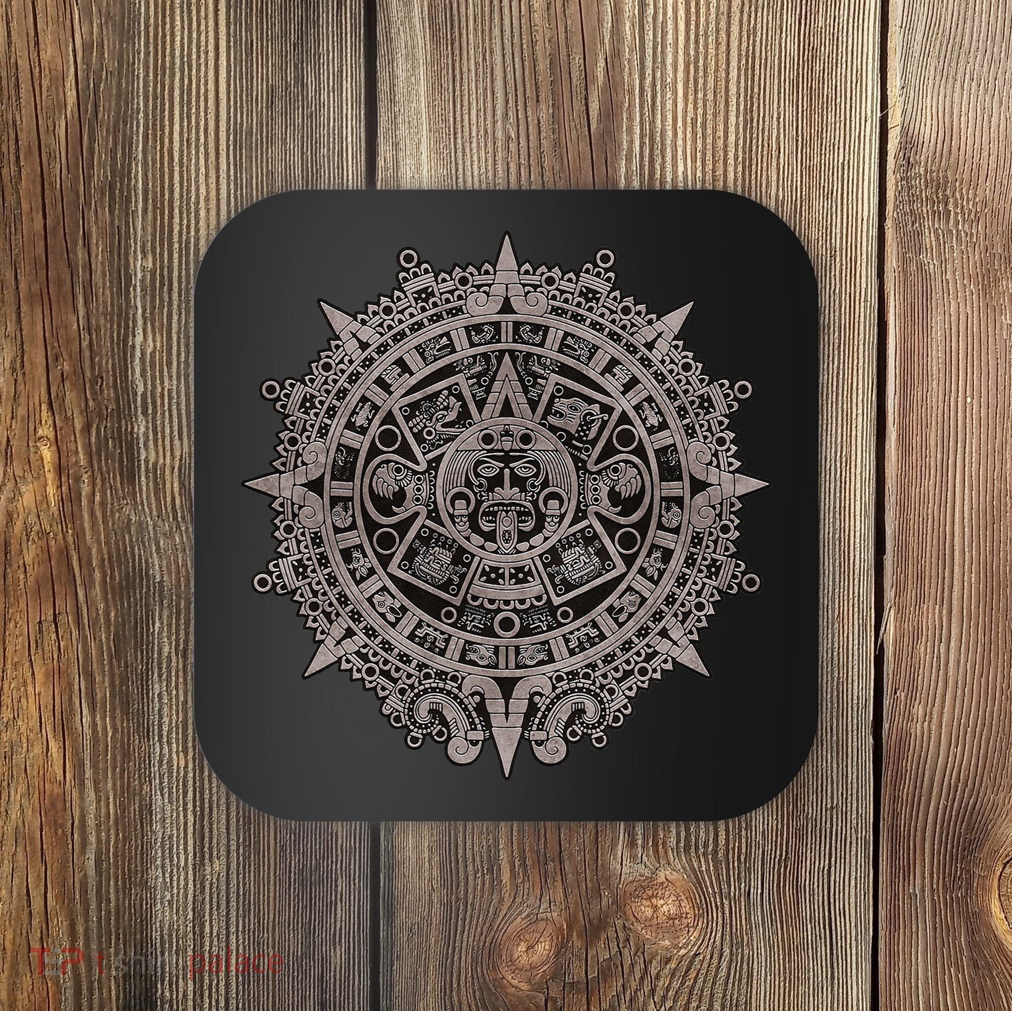 Aztec Sun Calendar Aztec Sun Stone Mayan Sun Symbol Coaster