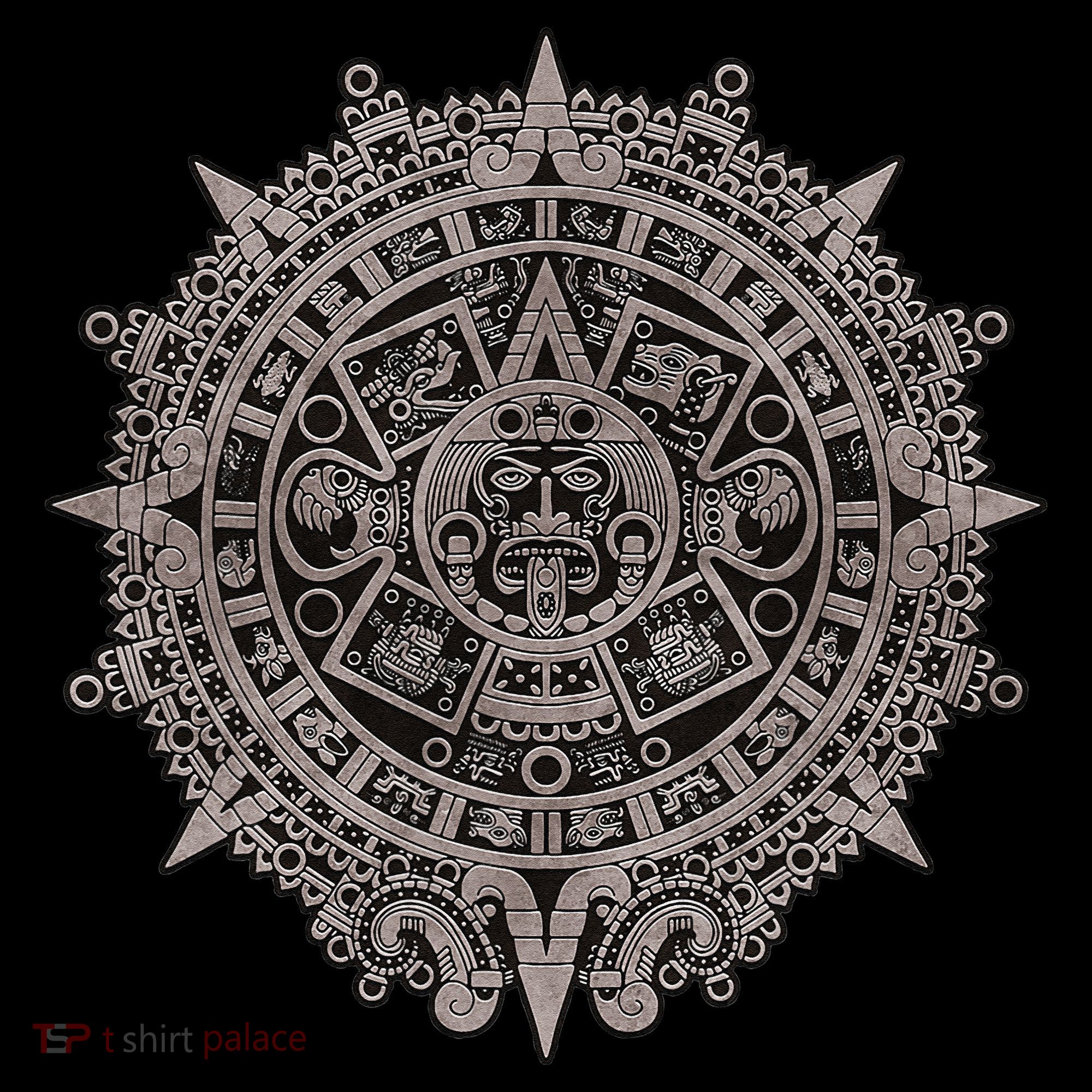 Aztec Sun Calendar Aztec Sun Stone Mayan Sun Symbol Women's Hoodie