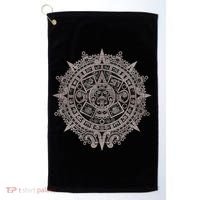Aztec Sun Calendar Aztec Sun Stone Mayan Sun Symbol Golf Towel thumb 0