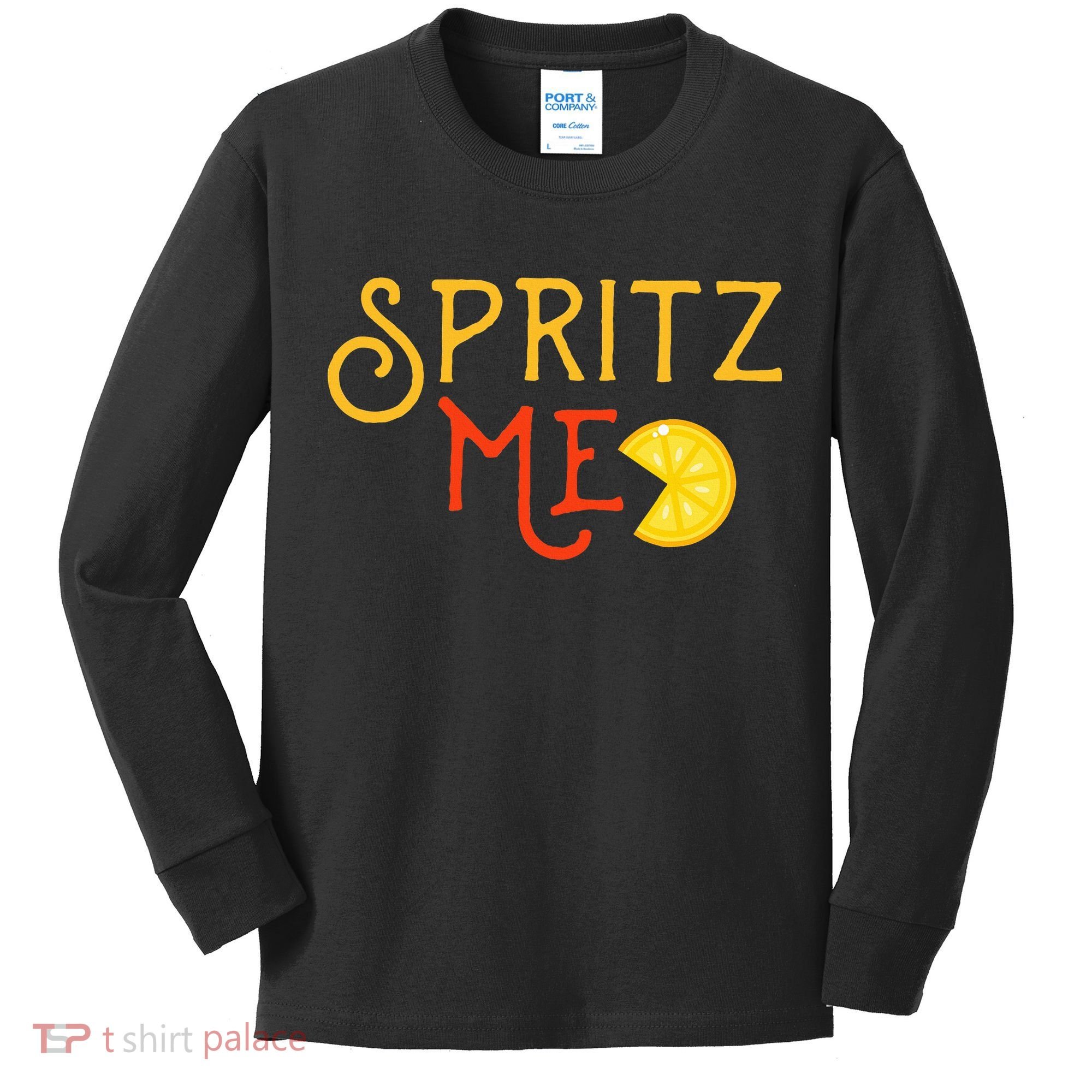 Aperol Spritz Cocktail Party Alcohol Drink Summer Beverage Kids Long Sleeve Shirt