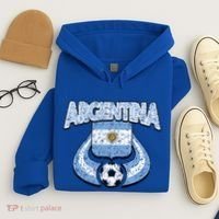 Argentina Soccer Country Flag Shield Argentinian Pride Gift Hoodie thumb 4