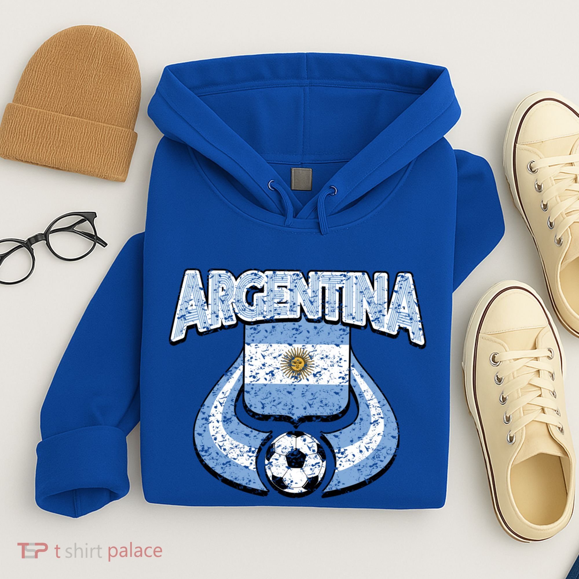 Argentina Soccer Country Flag Shield Argentinian Pride Gift Hoodie