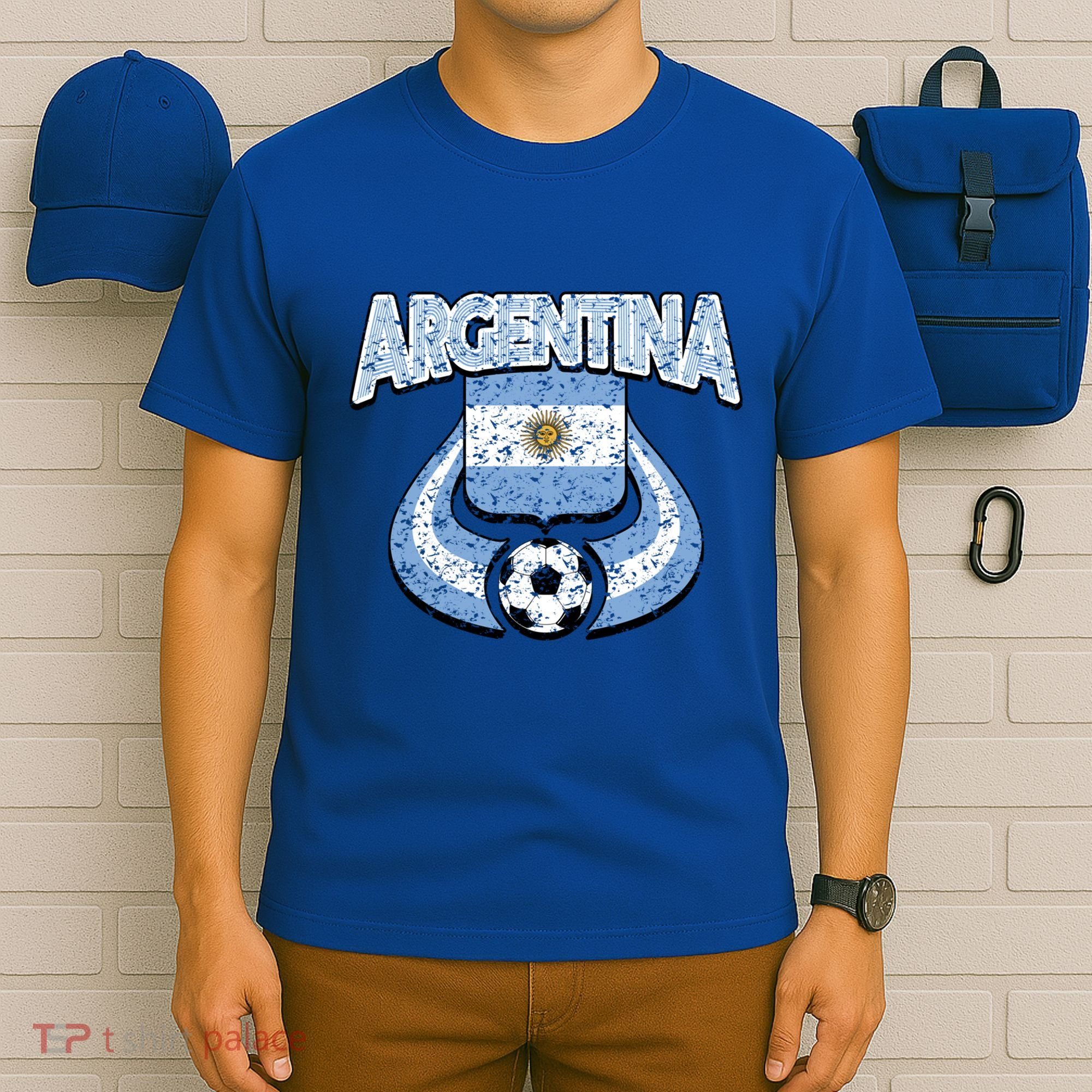 Argentina Soccer Country Flag Shield Argentinian Pride Gift T-Shirt