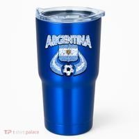 Argentina Soccer Country Flag Shield Argentinian Pride Gift Tumbler thumb 0