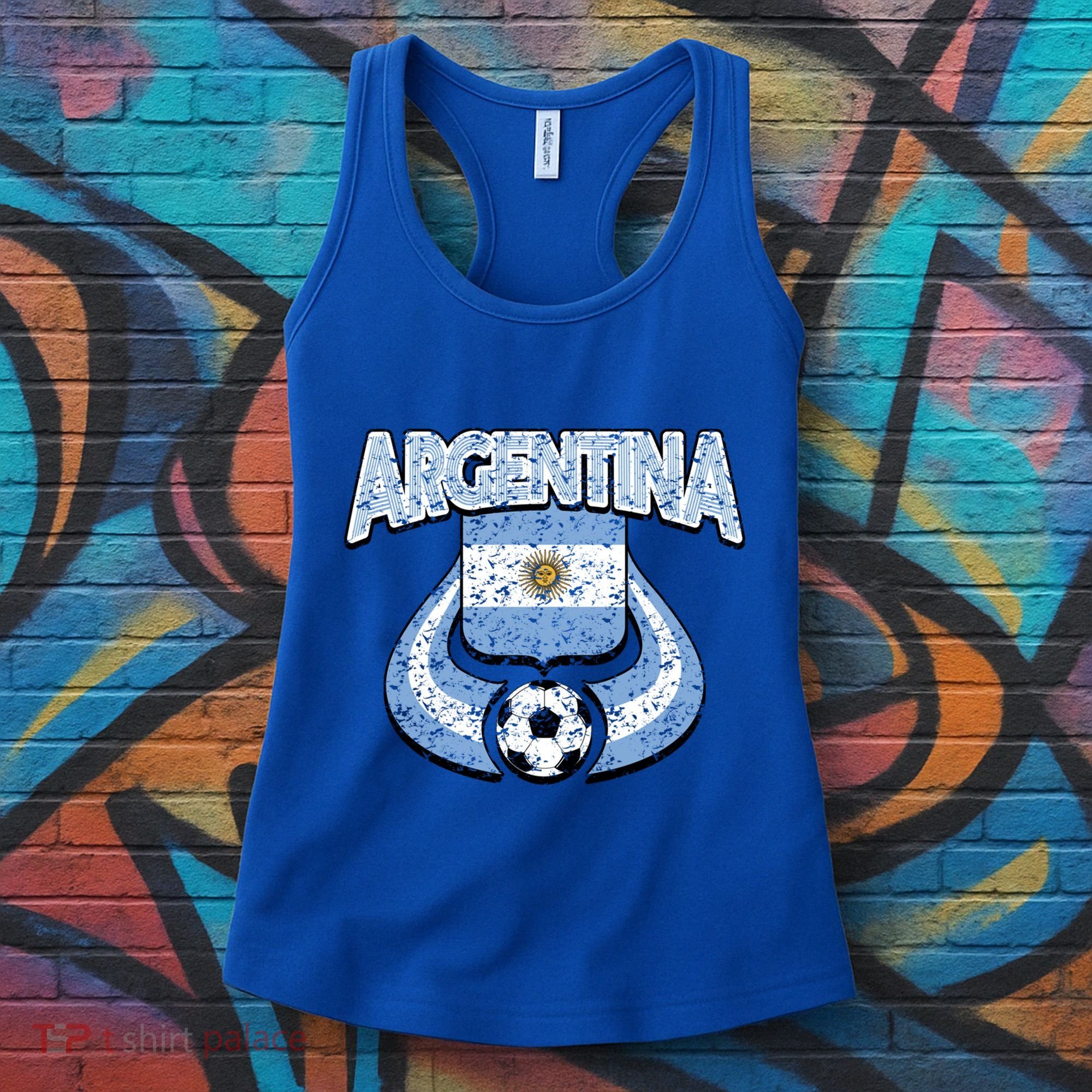 Argentina Soccer Country Flag Shield Argentinian Pride Gift Women's Tank Top