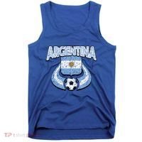 Argentina Soccer Country Flag Shield Argentinian Pride Gift Tank Top thumb 0