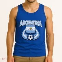 Argentina Soccer Country Flag Shield Argentinian Pride Gift Tank Top thumb 3