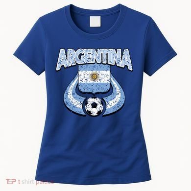 Argentina Soccer Country Flag Shield Argentinian Pride Gift Women's T-Shirt