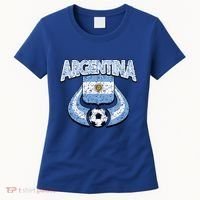 Argentina Soccer Country Flag Shield Argentinian Pride Gift Women's T-Shirt thumb 0