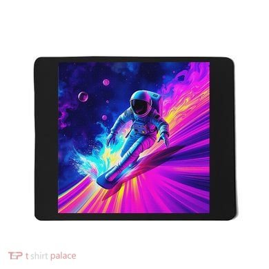 Astronaut Surfing Cosmic Rainbow Wave Graphic Design Art Mousepad