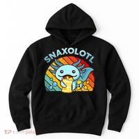 Axolotl- Snaxolotl Cute Axolotl Snacks Funny Food  Hoodie thumb 0