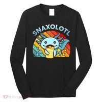 Axolotl- Snaxolotl Cute Axolotl Snacks Funny Food  Long Sleeve Shirt thumb 0