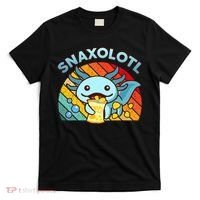 Axolotl- Snaxolotl Cute Axolotl Snacks Funny Food  T-Shirt thumb 0