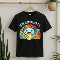 Axolotl- Snaxolotl Cute Axolotl Snacks Funny Food  T-Shirt thumb 2