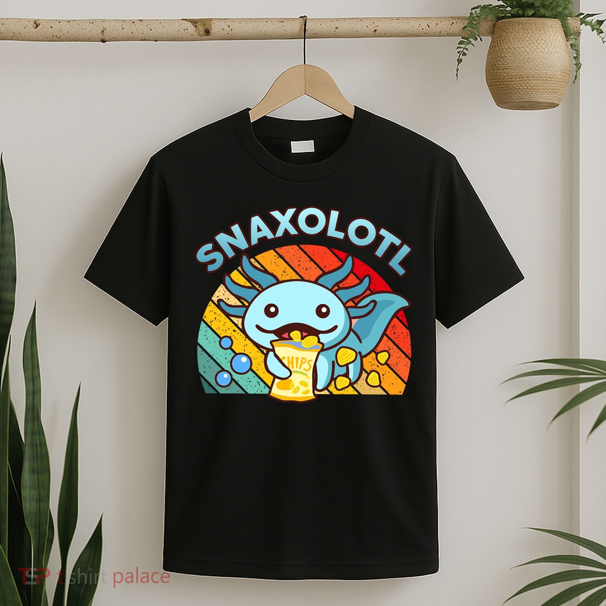 Axolotl- Snaxolotl Cute Axolotl Snacks Funny Food  T-Shirt