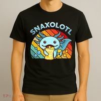 Axolotl- Snaxolotl Cute Axolotl Snacks Funny Food  T-Shirt thumb 3