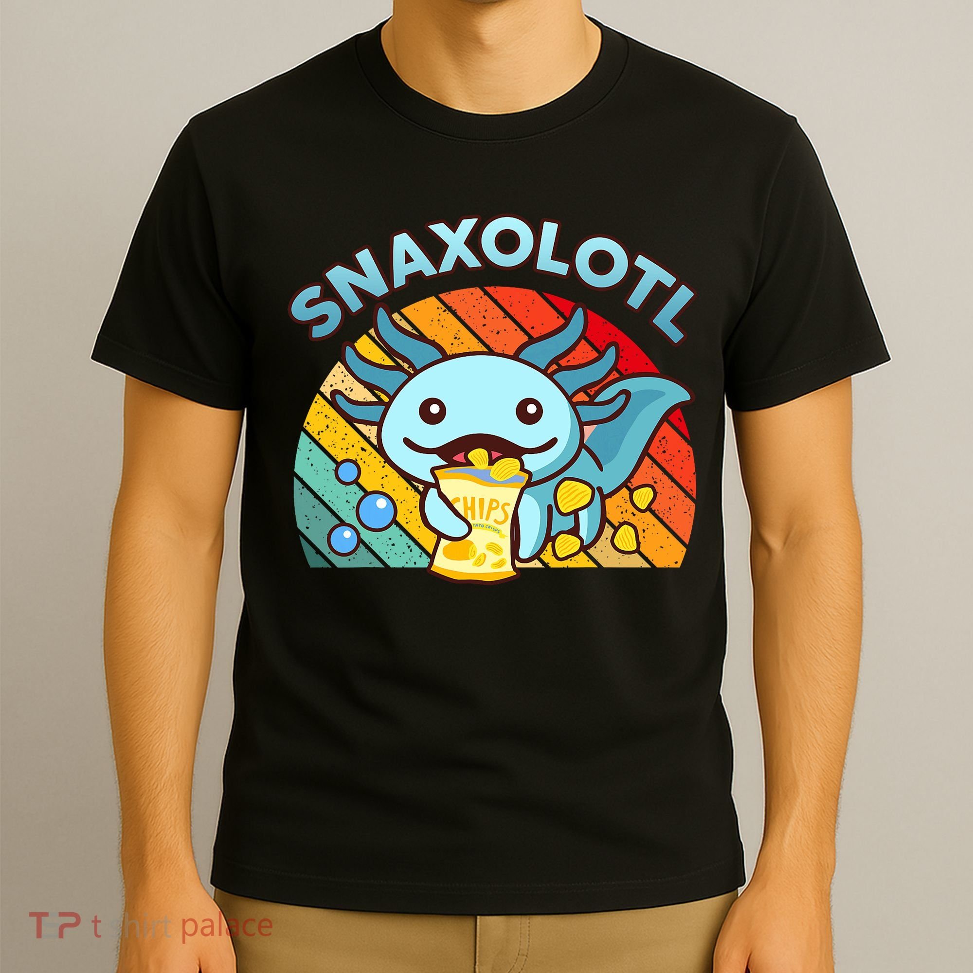 Axolotl- Snaxolotl Cute Axolotl Snacks Funny Food  T-Shirt