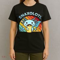 Axolotl- Snaxolotl Cute Axolotl Snacks Funny Food  T-Shirt thumb 4