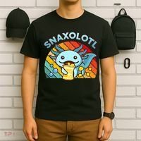 Axolotl- Snaxolotl Cute Axolotl Snacks Funny Food  T-Shirt thumb 6