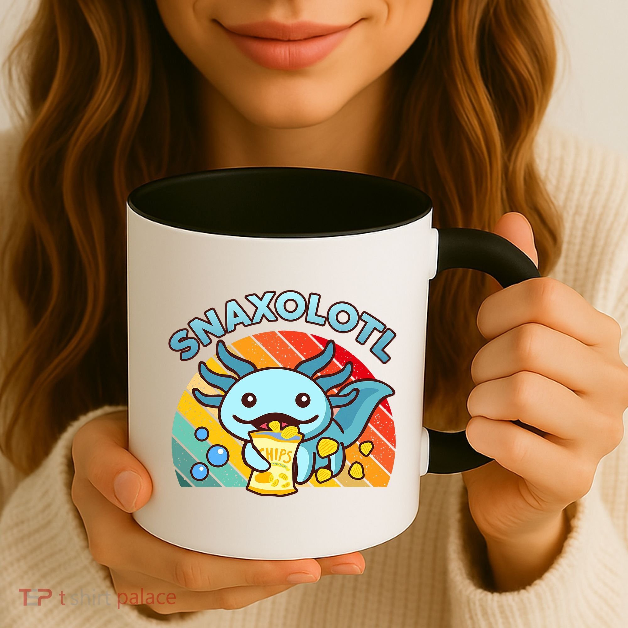 Axolotl- Snaxolotl Cute Axolotl Snacks Funny Food  Coffee Mug