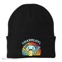 Axolotl- Snaxolotl Cute Axolotl Snacks Funny Food  Beanie thumb 0