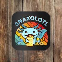Axolotl- Snaxolotl Cute Axolotl Snacks Funny Food  Coaster thumb 0